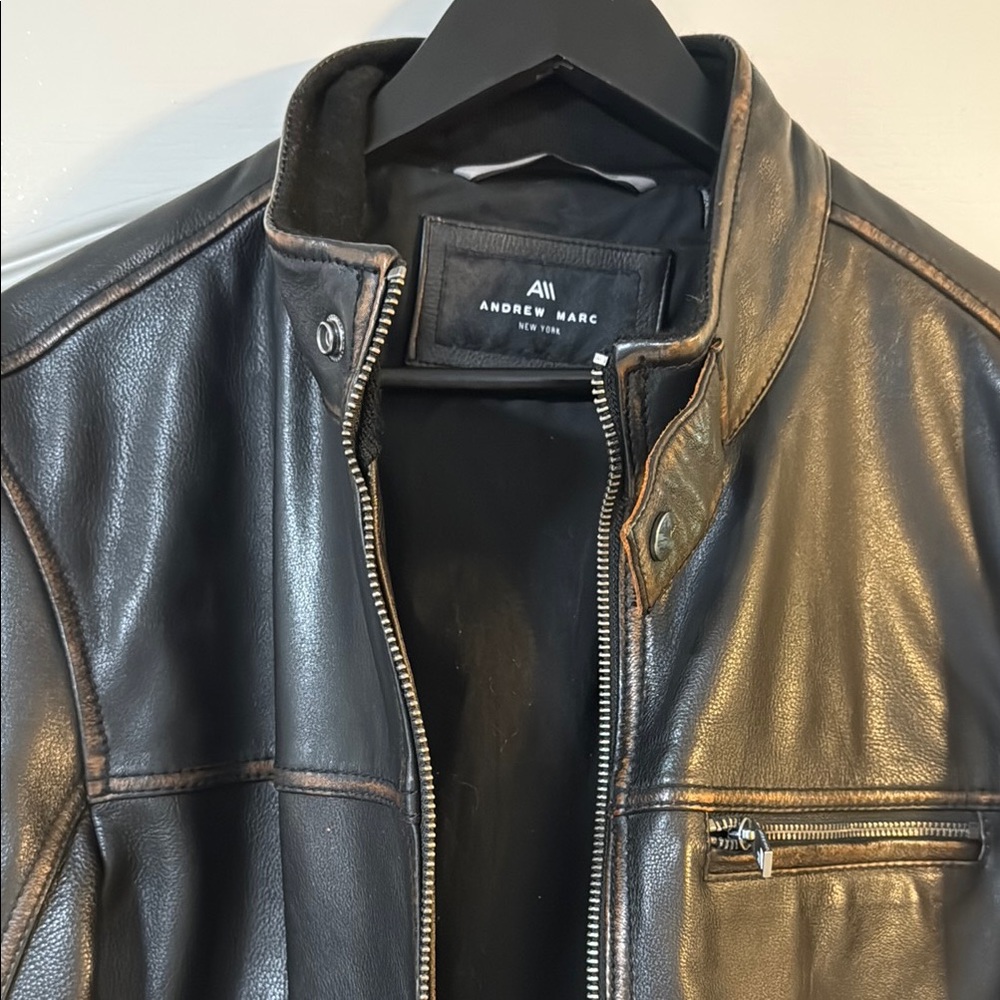 Andrew Marc Men's Black Leather Jacket